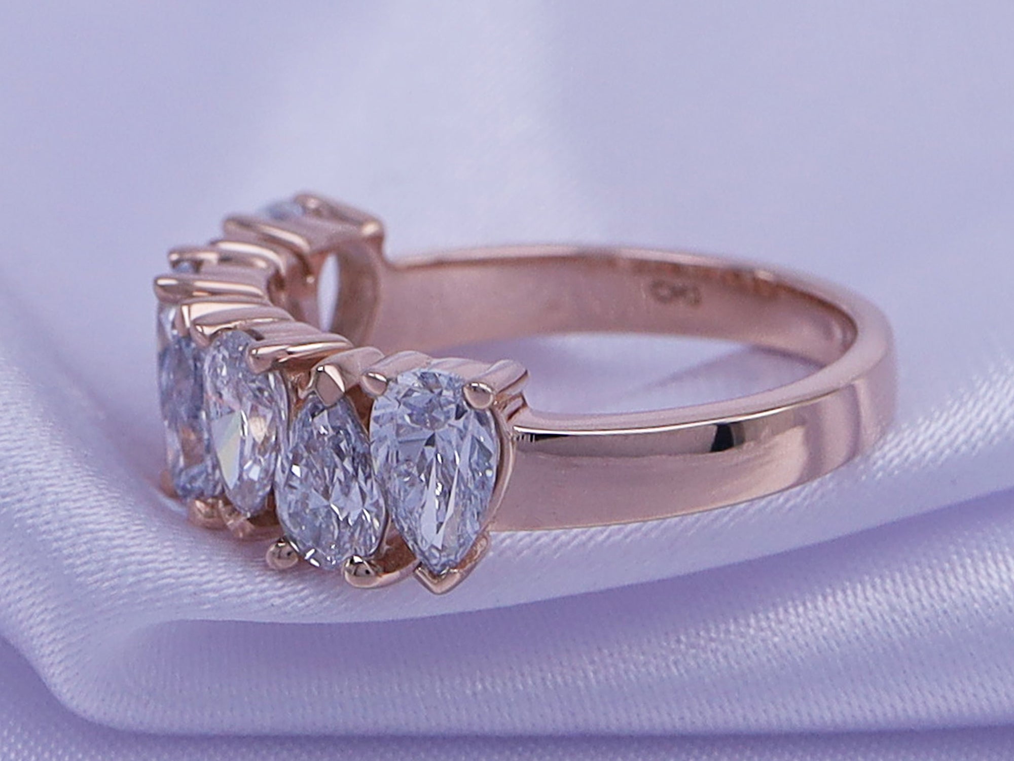 14K Solid Rose Gold Seven Stone Diamond Ring (2.25 Cttw) S647