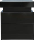 White 2 Drawer LED End Table J394