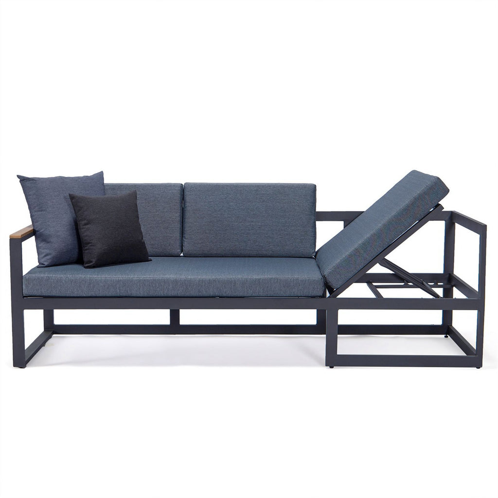 Black 3 Piece Outdoor Aluminum Sectional E392512