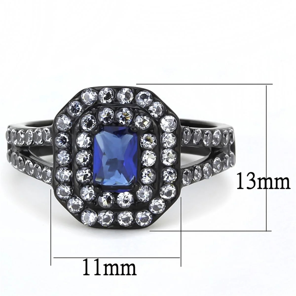 Stainless Steel Engagement Ring with Synthetic Glass Stone H531790