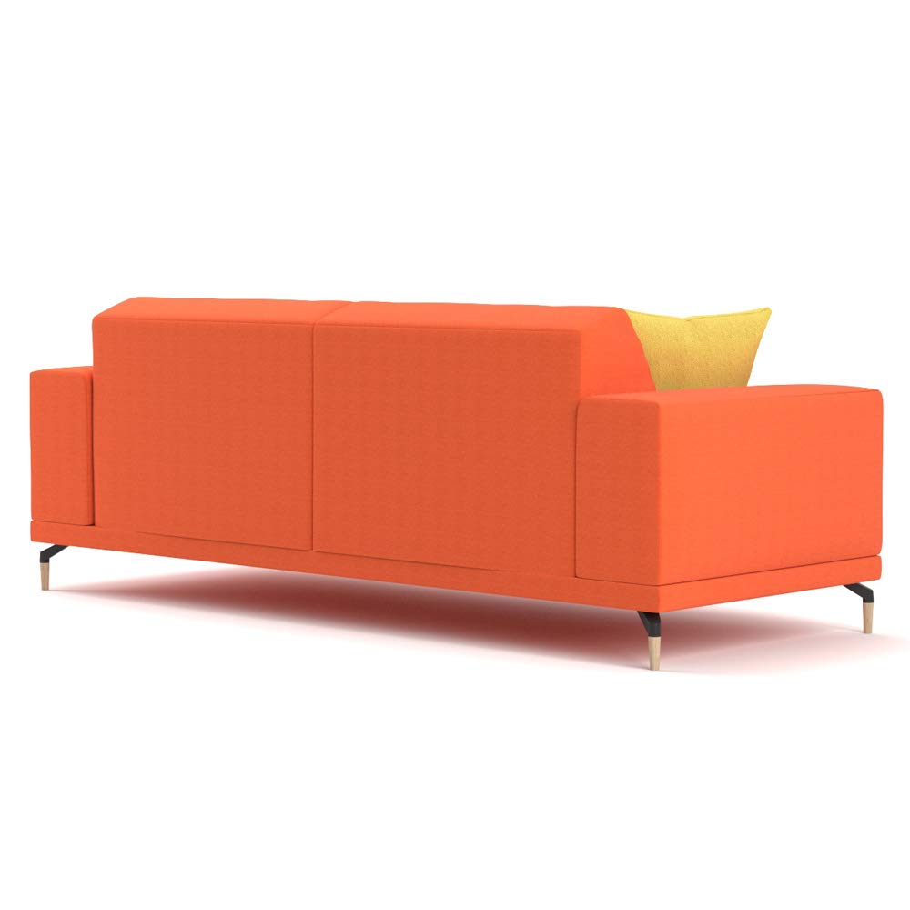 Modern Sofa with 4 Pillow Set and Pouf Ottoman V2986