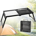 Stainless Steel Folding Campfire Grill Grate and Griddle with Collapsible Legs S76902