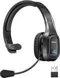 Bluetooth Trucker Headset with Microphone Noise Canceling Wireless On Ear Headphones, Black Pack of 2 L9018