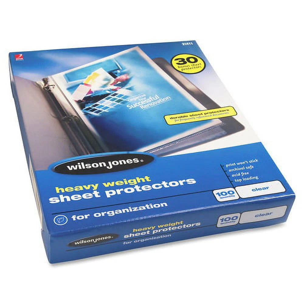 Clear Polypropylene Sheet Protectors, 100 / Box, 3.3 mil G167