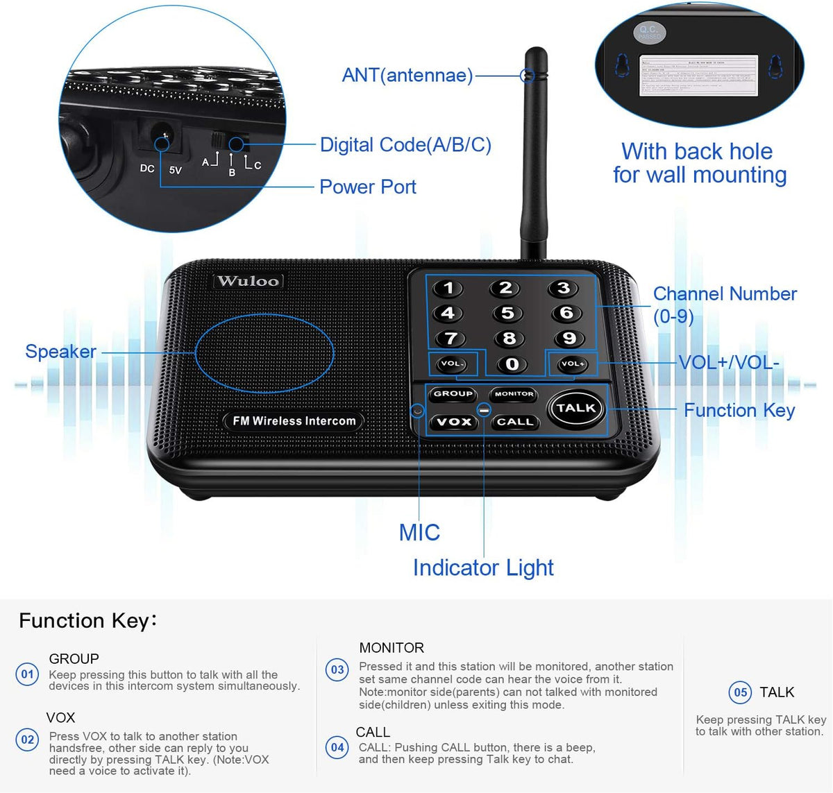 Black 2 Pack Wireless Intercom System B979650