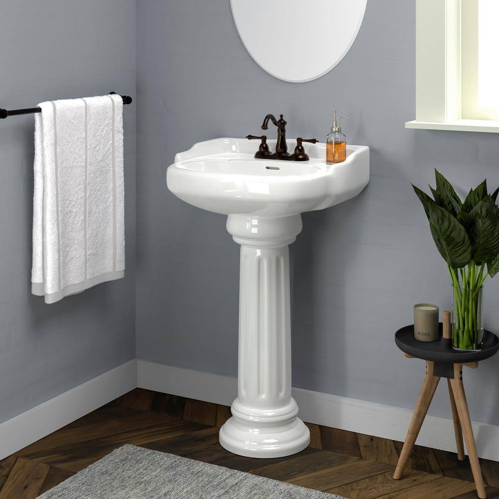 White Pedestal Lavatory E223
