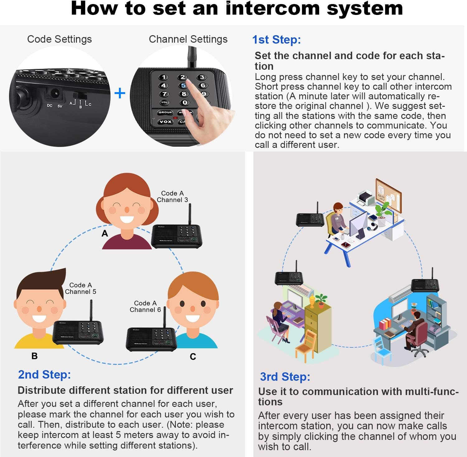Black 2 Pack Wireless Intercom System B979650
