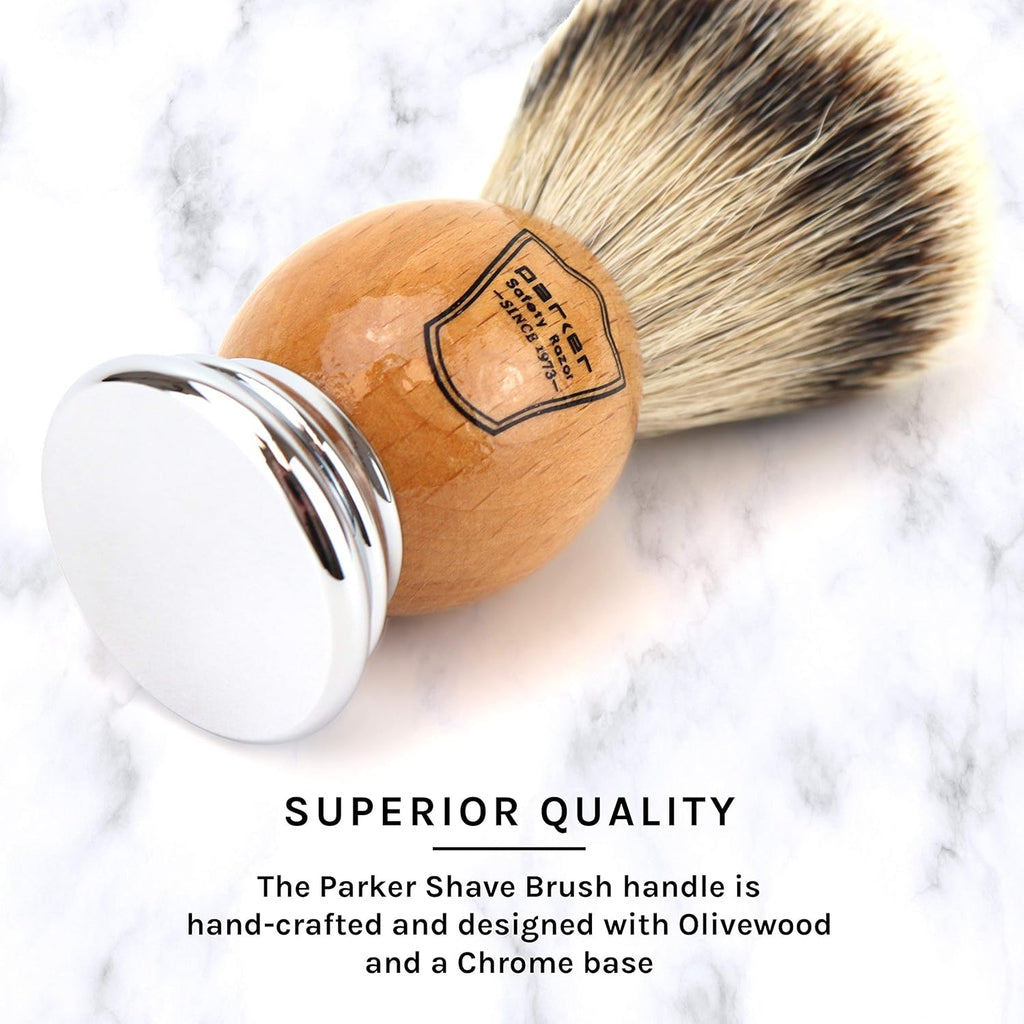 Olivewood Silvertip Badger Shaving Brush & Stand Pack of 2 N448712