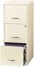 18 3 Drawer Vertical File Cabinet in Pearl White U814