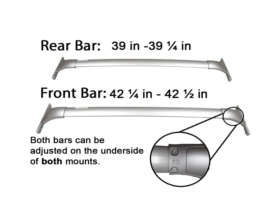 Silver Aluminum Roof Rack Crossbars Set of 2pcs C1639