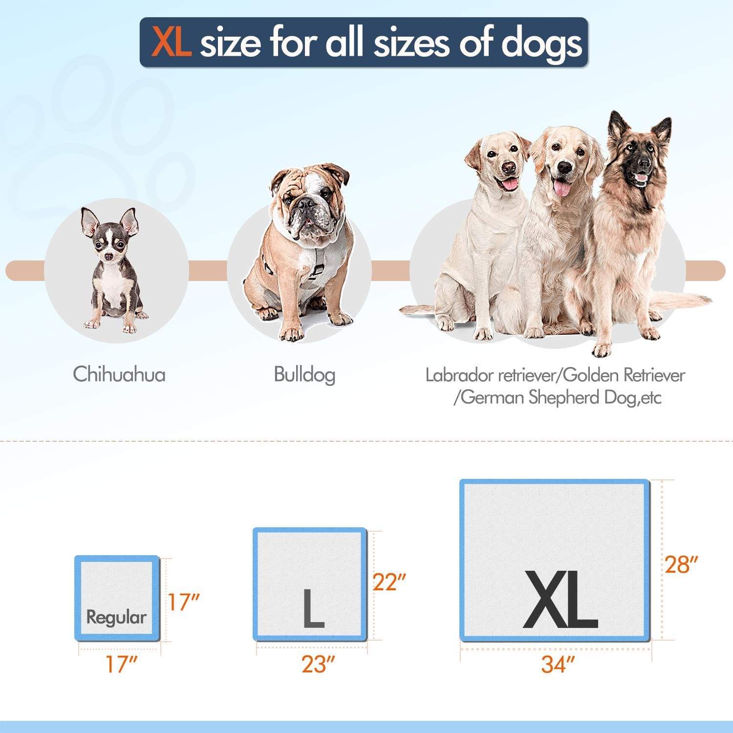 XL 28x34 Disposable Polymer Quick Dry Pet Training Pee Pads A92479