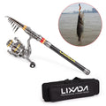 Telescopic Carbon Fiber Fishing Rod and Reel Combo Kit with Carrier Bag M532