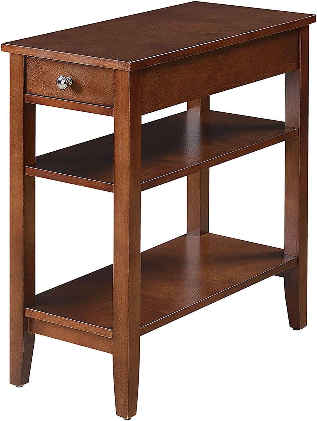 Black Three Tier End Table with Drawer Y799