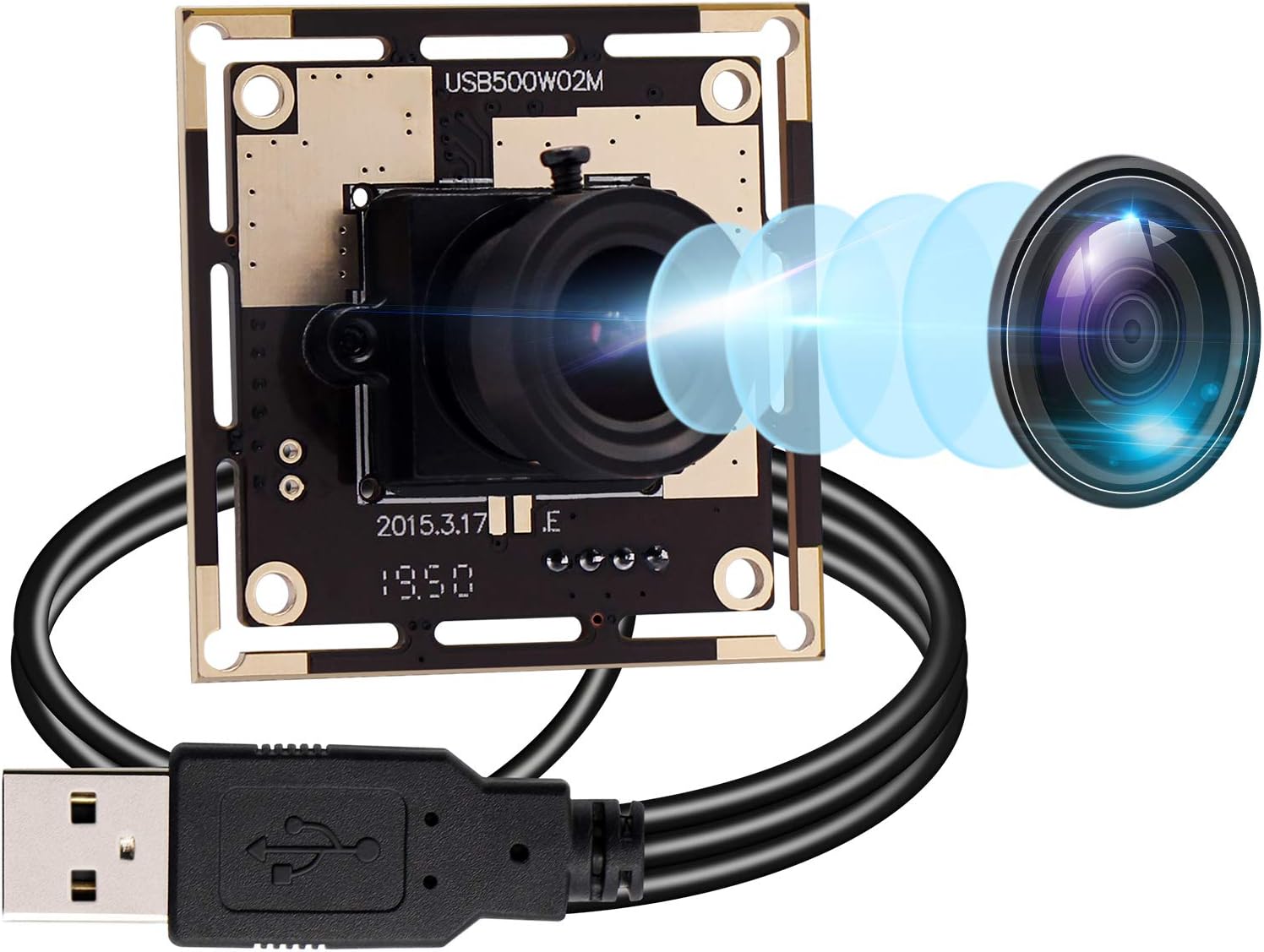 5 Megapixel USB Camera Module with 170 Degree Fisheye Lens Wide Angle HD Webcamera M5949