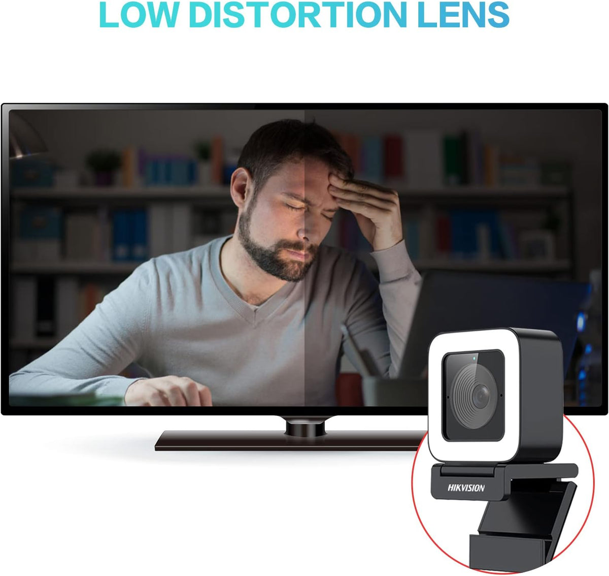 1080P 60fps HD Webcam with Light Microphone, 2 Built-in Noise Reduction Mics, Autofocus, Type C USB2.0, with Tripod I55872