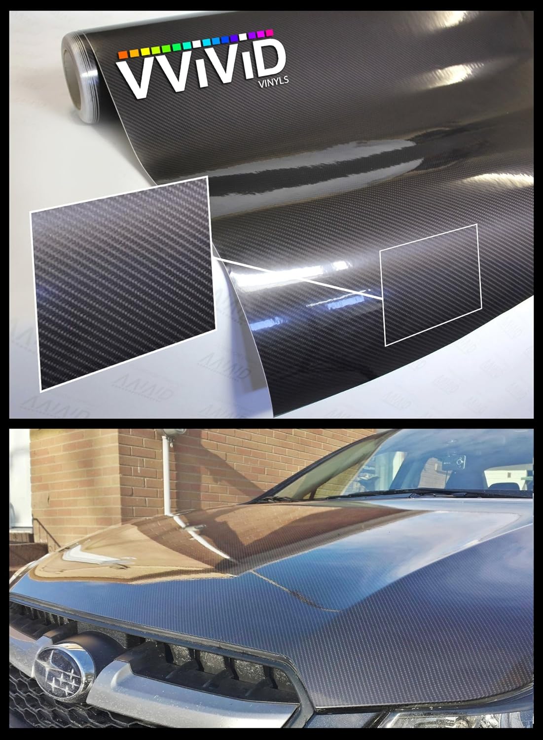 Dark Grey Carbon Fiber Vinyl Wrap Film 5ft x 5ft Pack of 2 K602721