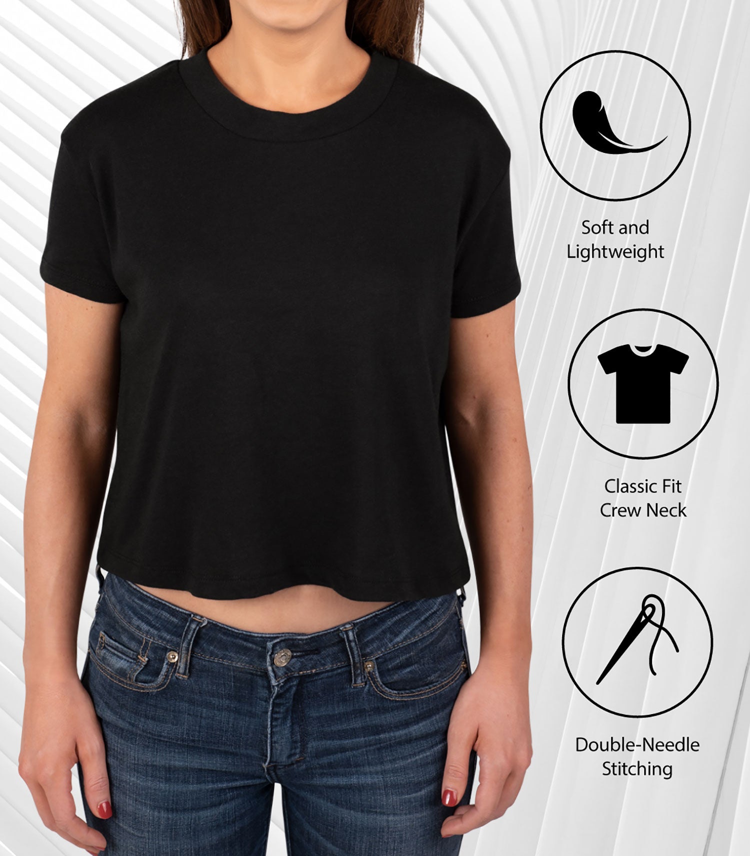 Cropped Cotton Blend T-Shirt S583