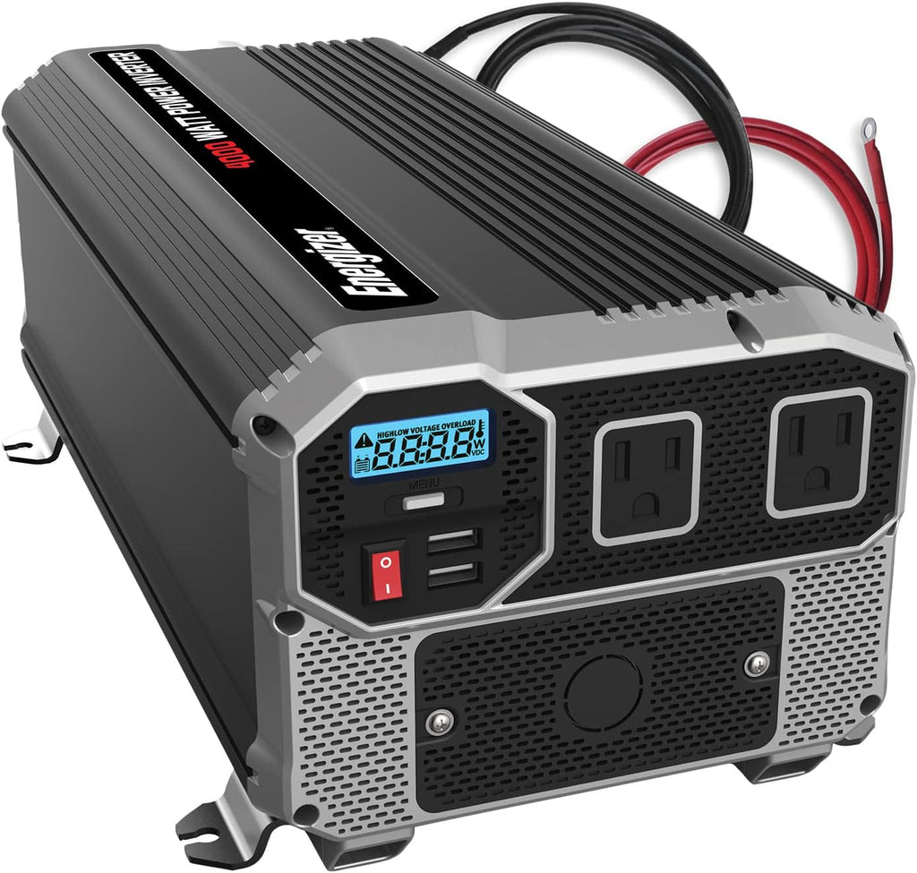 2000 Watts Power Inverter, 12v to 110v, Two AC Outlets, Two USB Ports, DC to AC Converter S3044