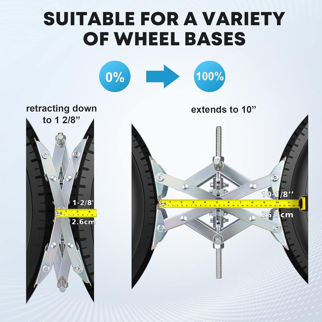 X-Chock Wheel Stabilizers for RV Travel Trailers, Camper Wheel Tire Chock Stabilizers Scissor Dual Axle Fit for 1-2/8" to 10-1/8", 2 Pack Y885787