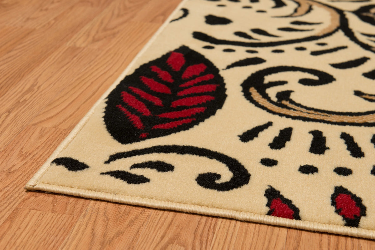Ivory Paisley Area Rug H8638