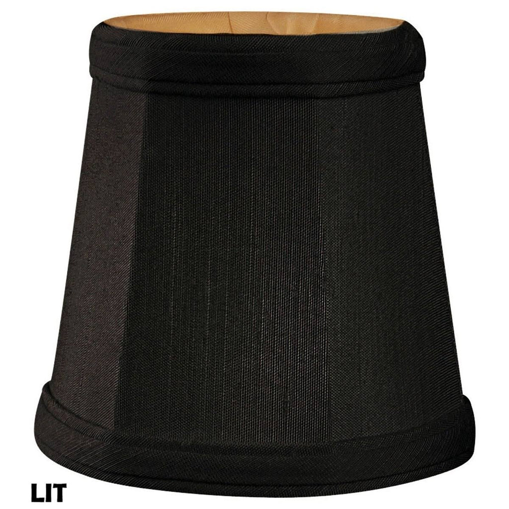 Silk Bell Candelabra Shade Set of 6 Black Gold Z499