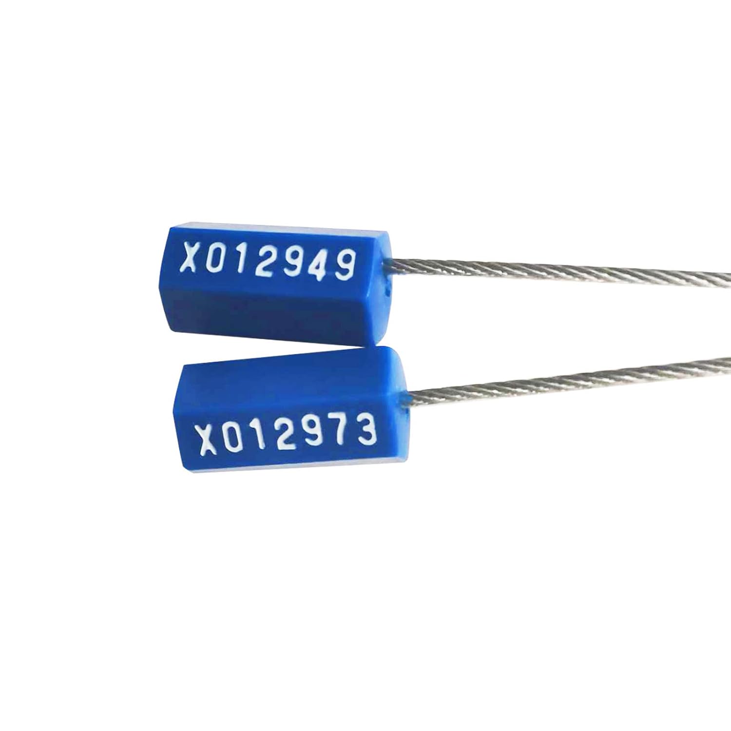 100PCS Steel Security Cable Seals Numbered Tamper Proof Tags 320mm Blue Pack of 2 B296930