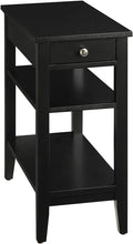Black Three Tier End Table with Drawer Y799