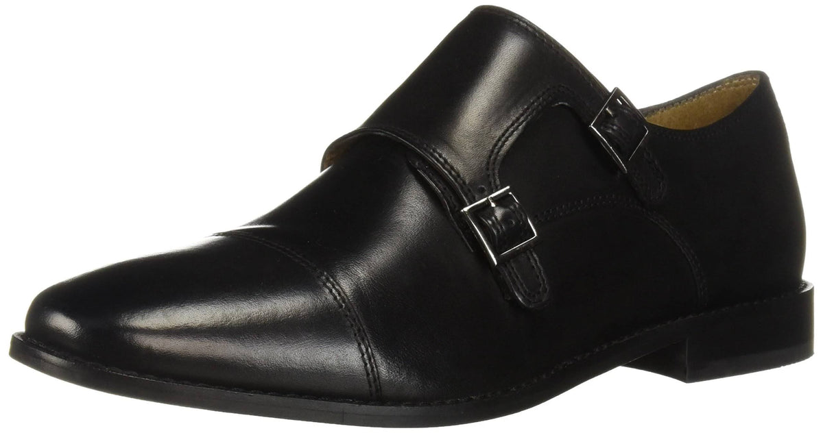 Black Double Monk Strap Shoes L9367