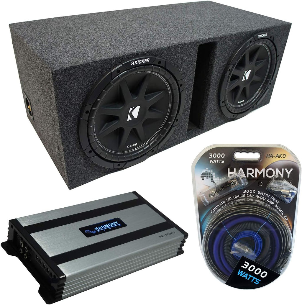 C10 Comp Dual 10 Loaded Vented Port Sub Box Enclosure with Amplifier L201600