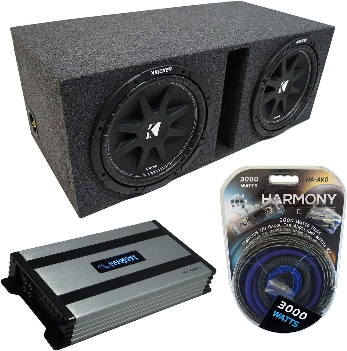 C10 Comp Dual 10 Loaded Vented Port Sub Box Enclosure with Amplifier L201600