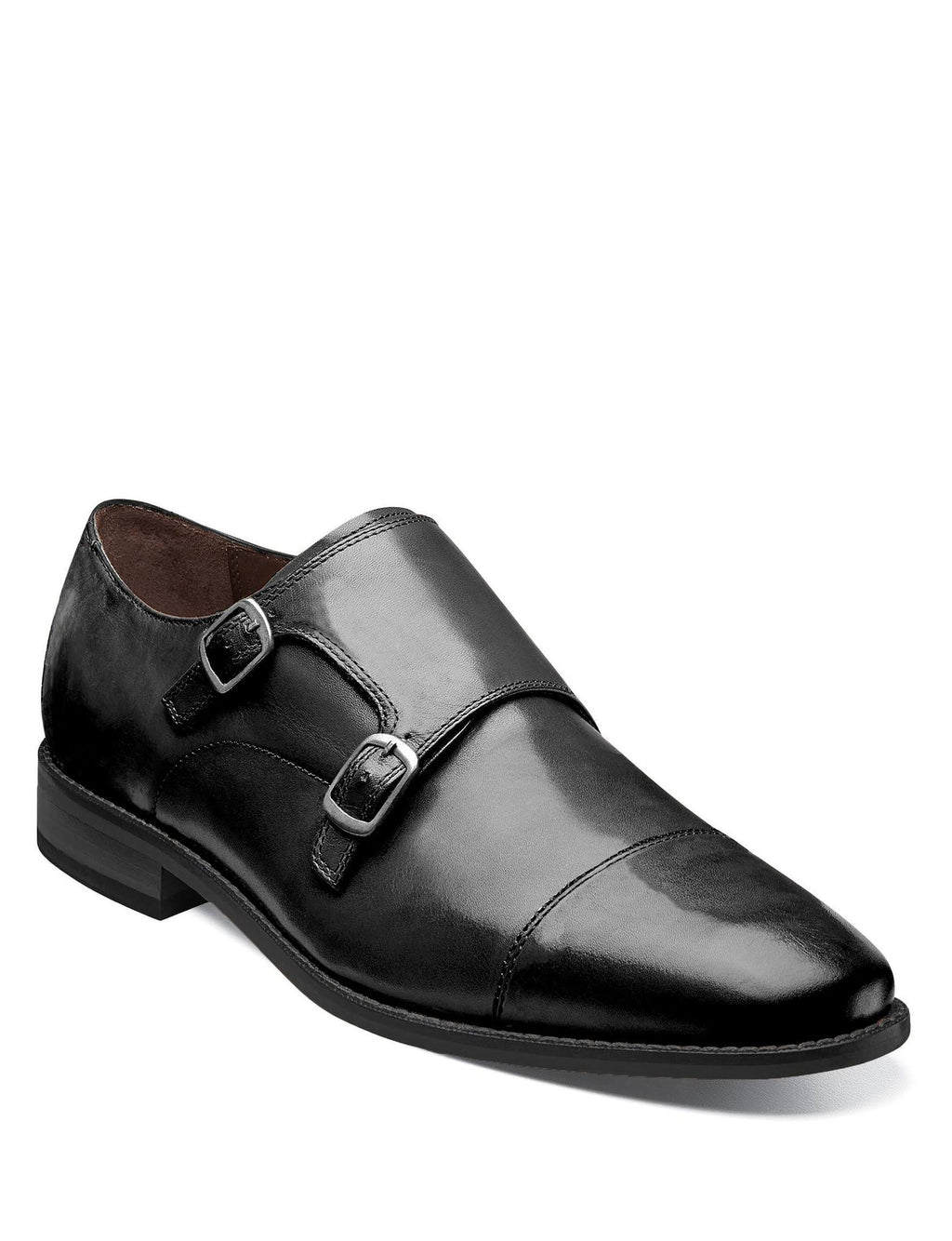 Black Double Monk Strap Shoes L9367