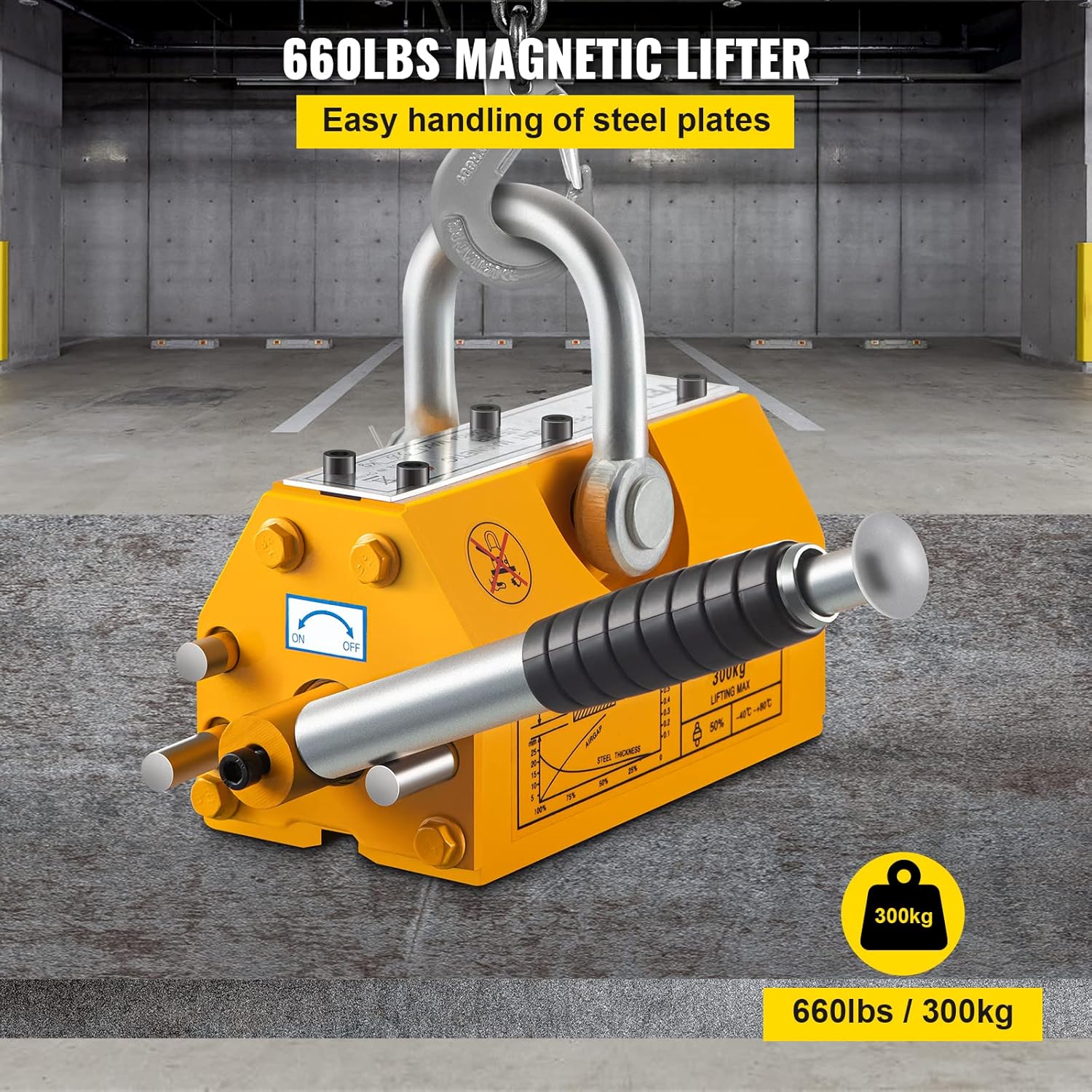 Steel Magnetic Lifter 880 LB 400 KG Neodymium Lifting Magnet Y5732