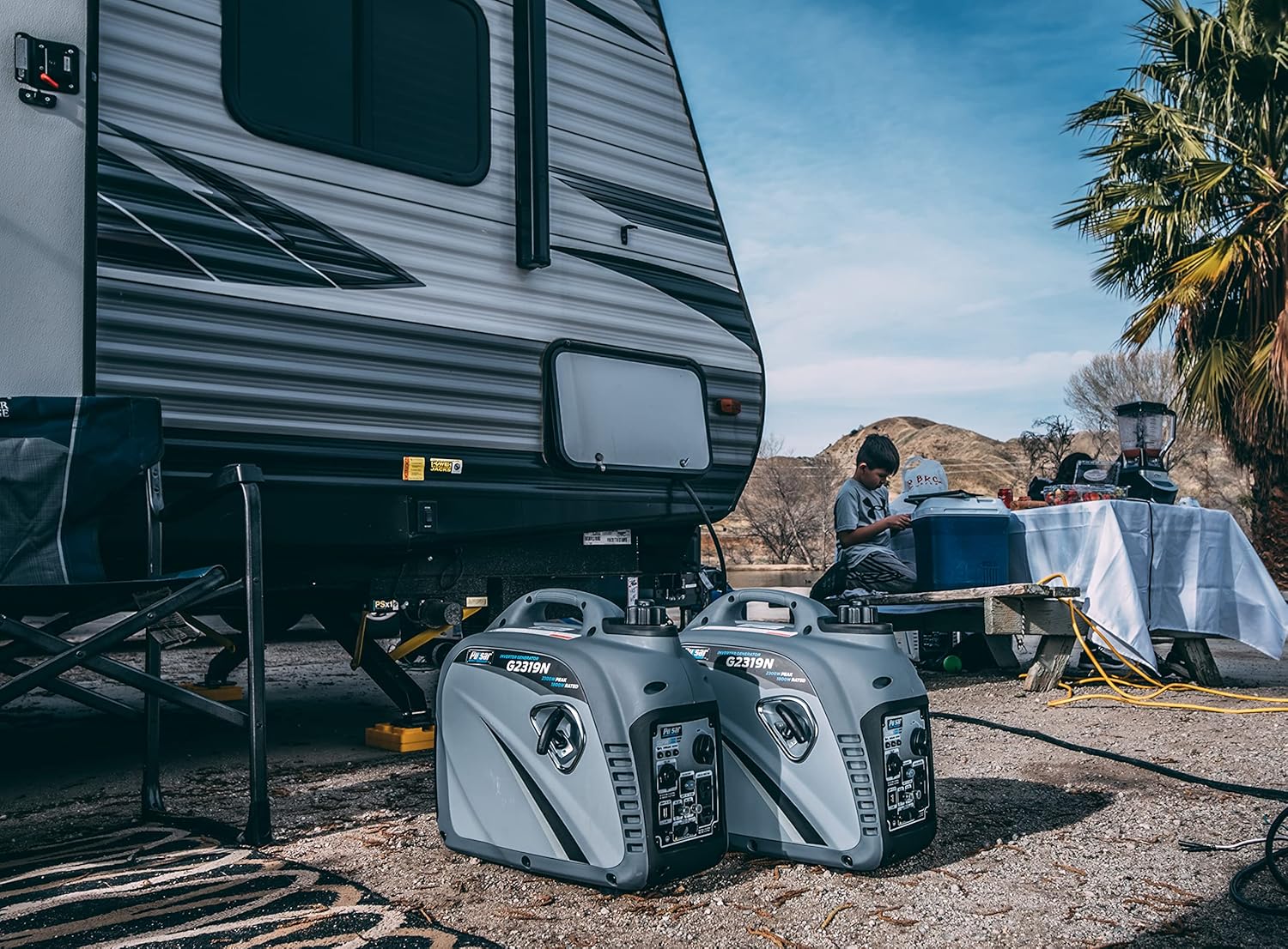 2,300W Portable Gas-Powered Inverter Generator with USB Outlet O96048