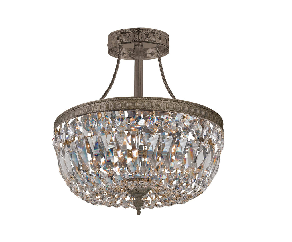 3 Light Clear Spectra Brass Ceiling Mount H211