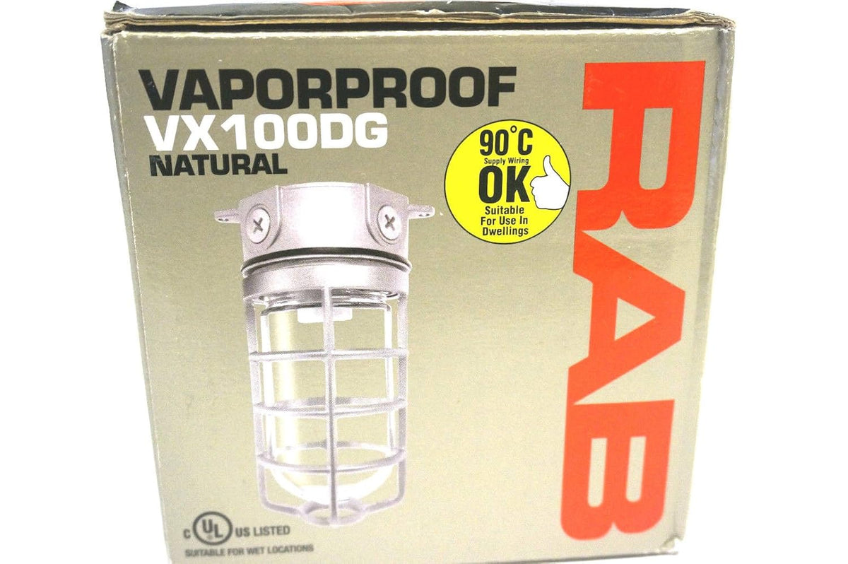 Vaporproof Ceiling Box Mount with Glass Globe and Cast Guard N996
