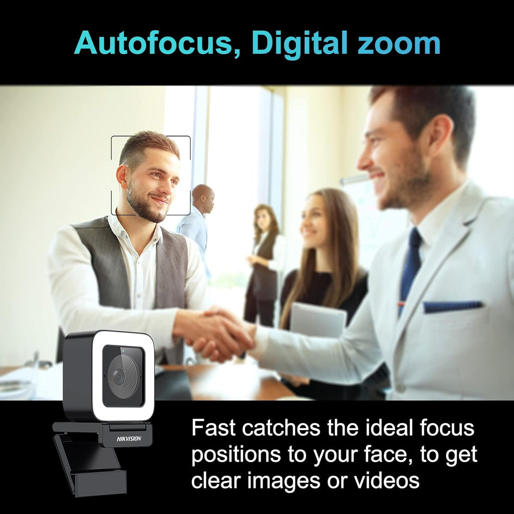 1080P 60fps HD Webcam with Light Microphone, 2 Built-in Noise Reduction Mics, Autofocus, Type C USB2.0, with Tripod I55872