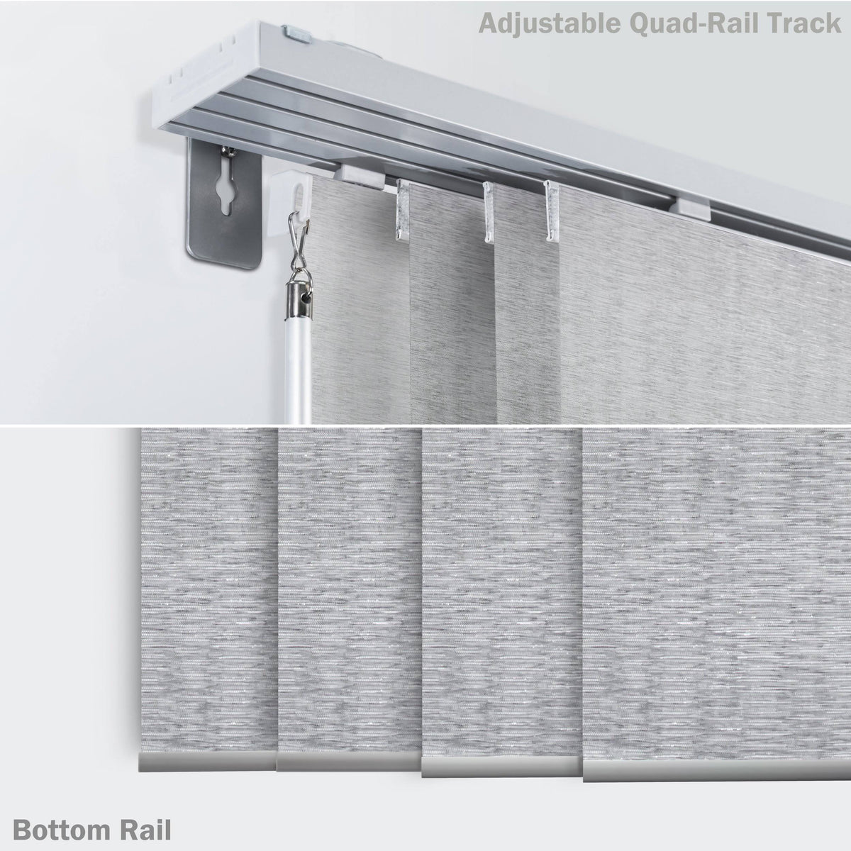Adjustable Sliding Window Panel Track with 23 in. Slates O866