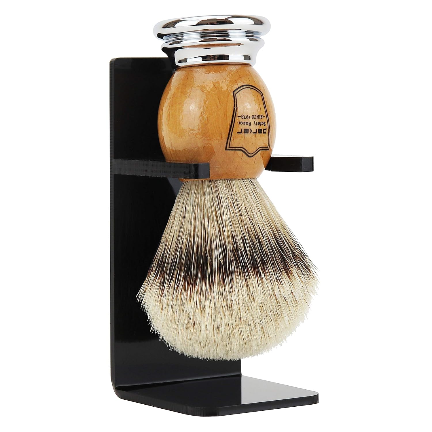 Olivewood Silvertip Badger Shaving Brush & Stand Pack of 2 N448712