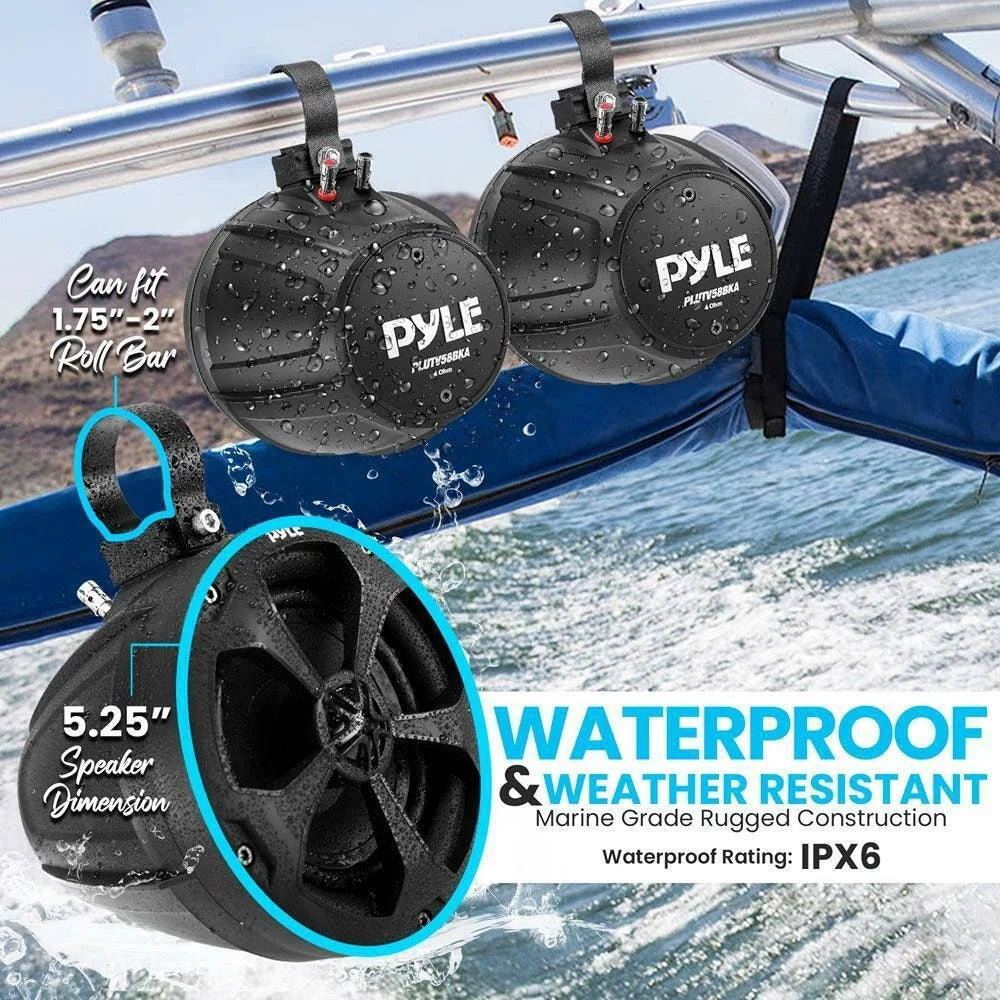 Water Resistant Marine Speaker with Wireless BT Audio Controller J755536