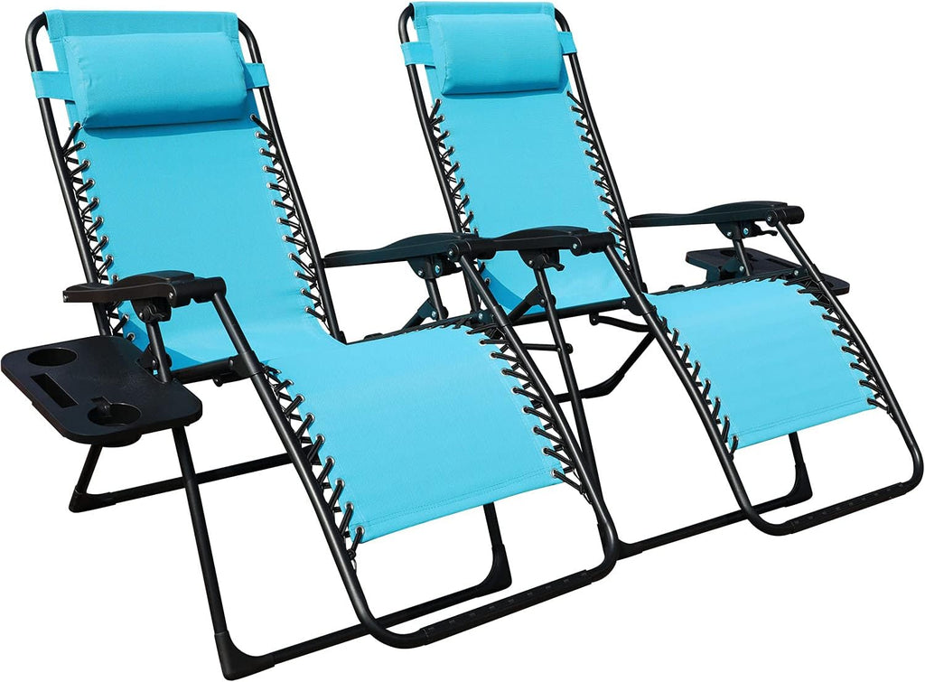 Beige Zero Gravity Folding Lounge Chair Set of 2 Y899761