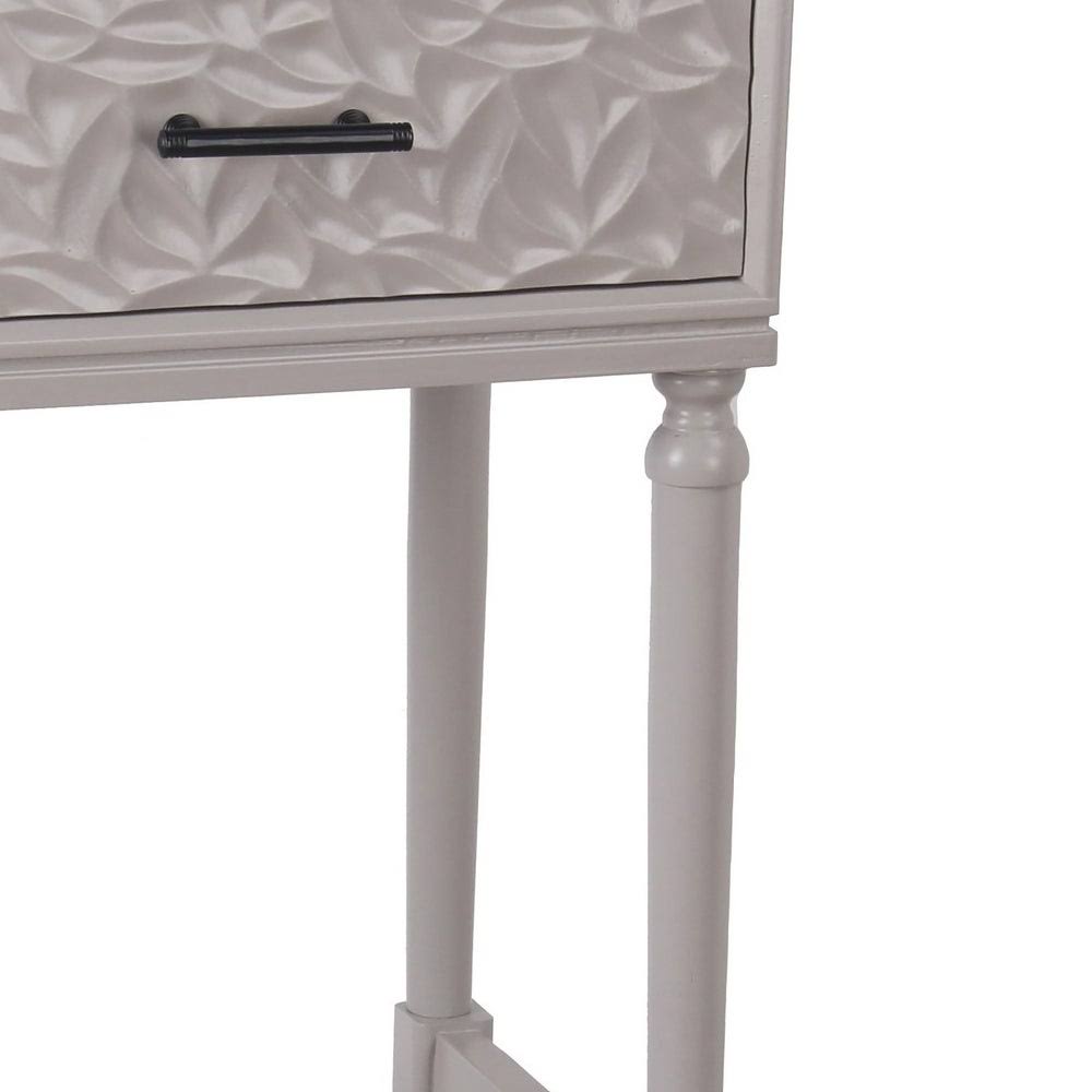 Antique White 1 Drawer Accent Stand with Bar Handle and Turned Legs P7370