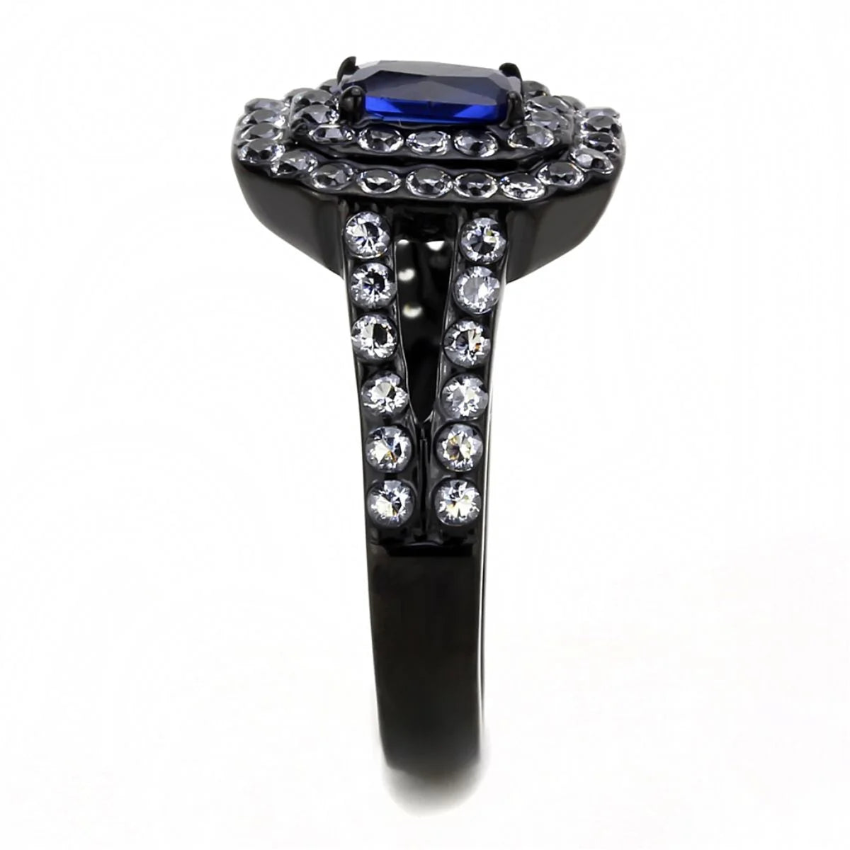 Stainless Steel Engagement Ring with Synthetic Glass Stone H531790
