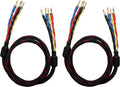 Speaker Cable 1pair Set (Total 16 Banana Plugs) 2.5M (8.2ft) Pack of 2 D729168