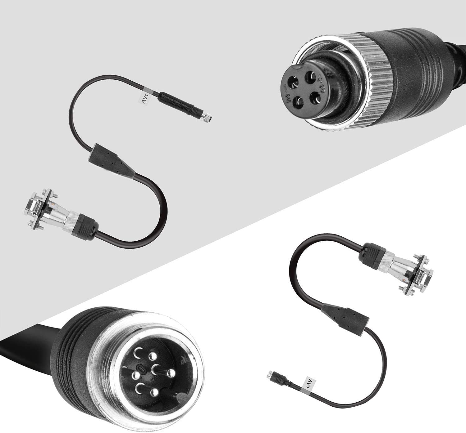 Heavy Duty Vehicle Coil Trailer Cable with 4 PIN AV Connector Disconnect Kit, Pack of 2 I68926
