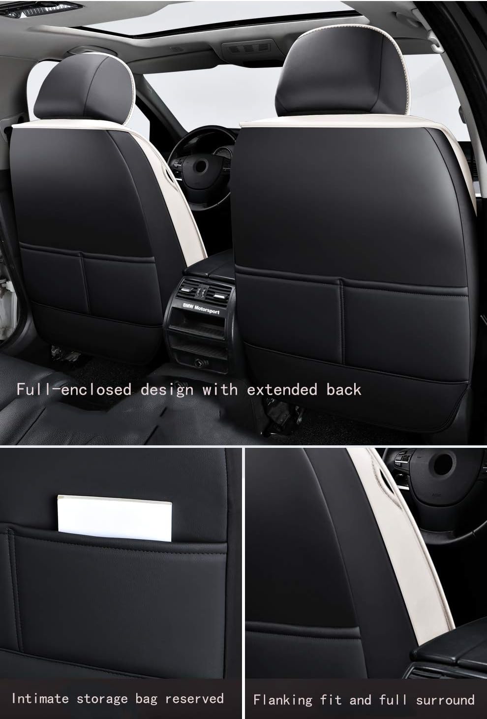 PU Breathable Leather Car Seat Cover 5-Seater F6693