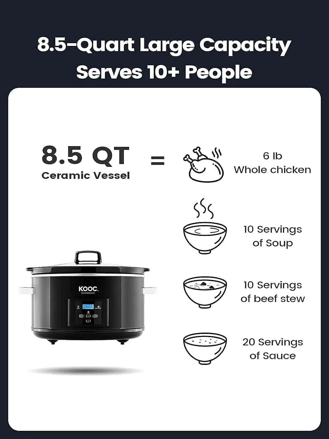Programmable Slow Cooker 8.5-Quart with 30 Liners Q781763