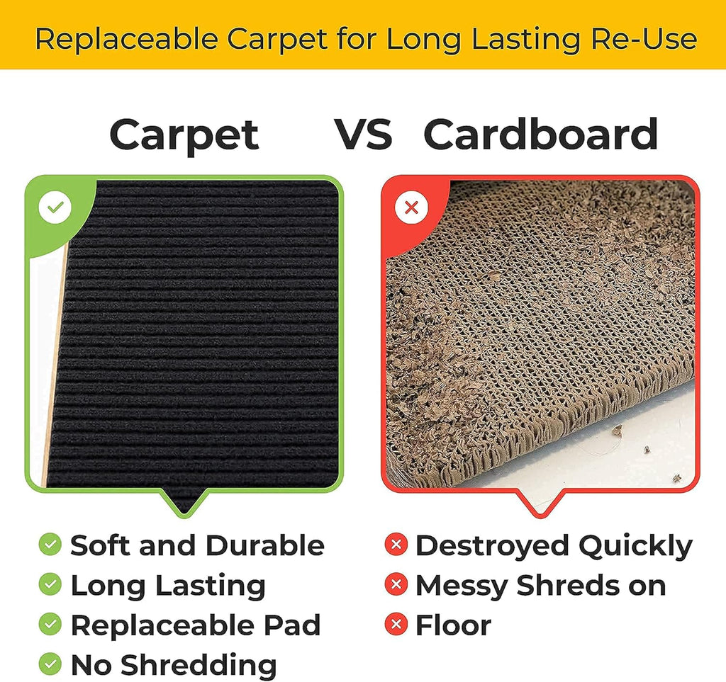 2-in-1 Cat Ramp & Cat Scratcher with Replaceable Carpet & Adjustable Height W473465