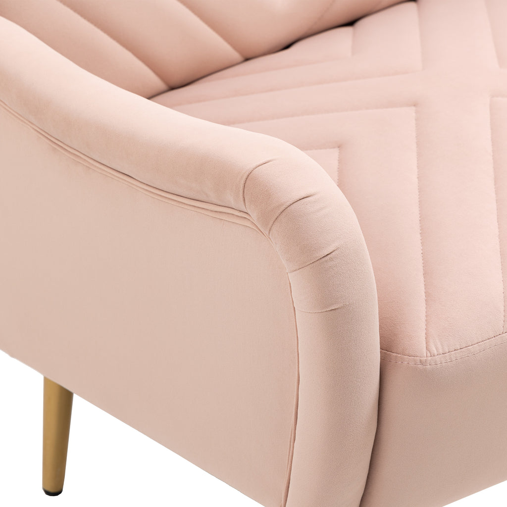 Velvet Single Sofa Chair with Rose Golden Metal Legs Q620