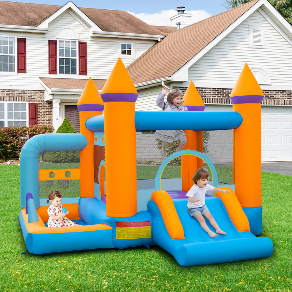 5-in-1 Inflatable Bounce Castle with Ocean Balls & 735W Blower G4327