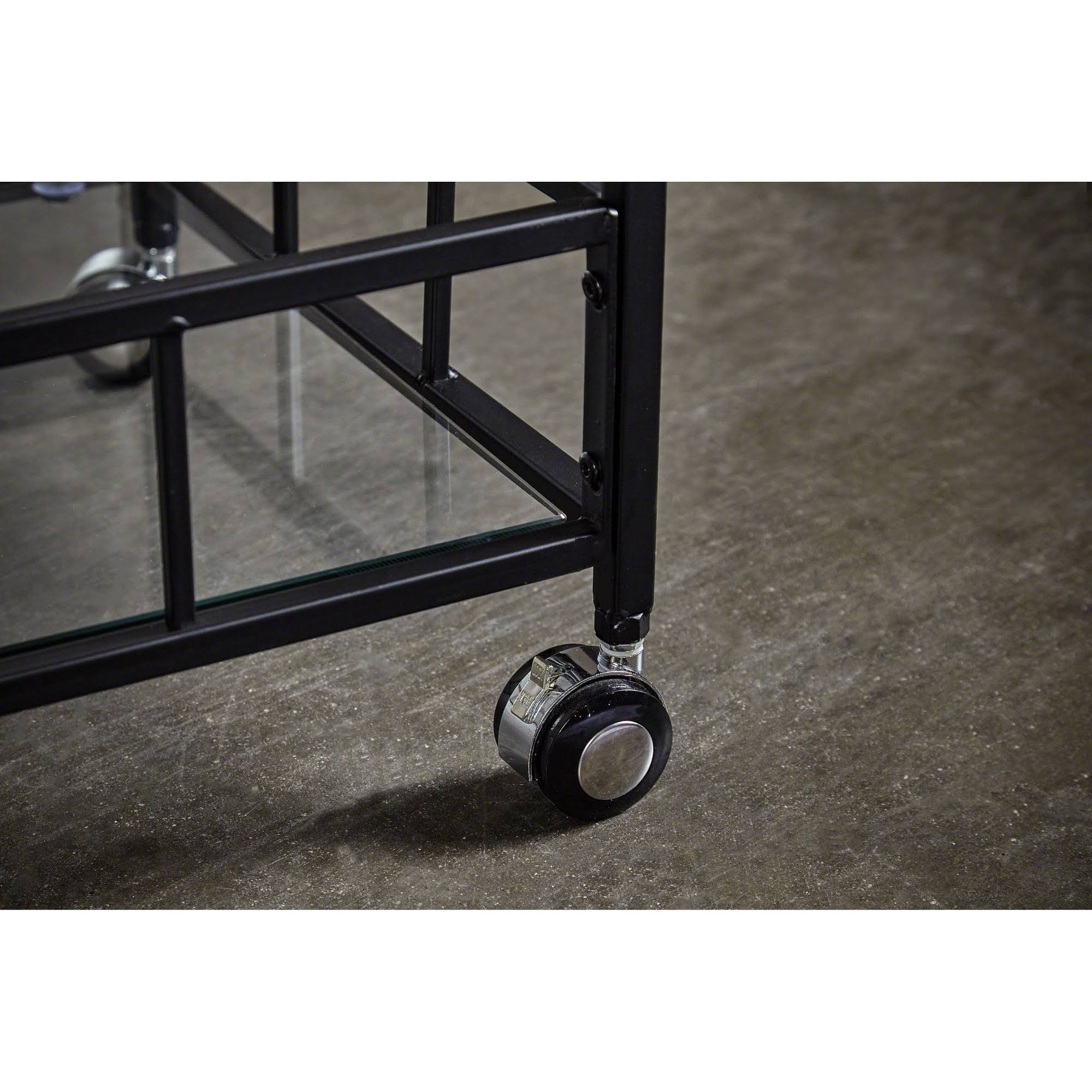 Black Glass Bar Cart T738